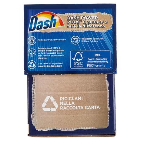 Dash Power Pods Detersivo Lavatrice Capsule, Azione Extra-Igienizzante Colorati, 39 Lavaggi 1060,8 g
